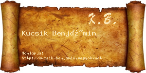 Kucsik Benjámin névjegykártya